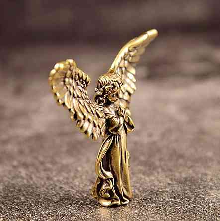 Фигурка ангела из латуни 4.5 см, статуэтка ангел-хранитель, декоративный талисман, подарок Киев