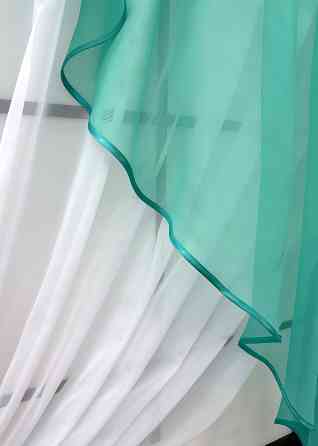 Кухонная занавеска VR-Textil № 069к бирюзовый с белым 280х170 см (52-1194) Киев