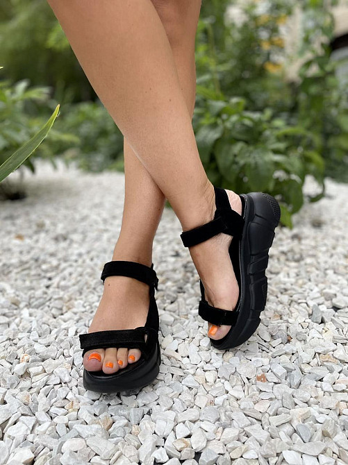 TWO STEPS Босоніжки на платформі молодіжні жіночі чорні з натуральної замші TWO STEPS 1009 р. 3 Коломыя - изображение 5