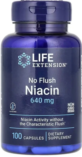 Витамины Life Extension Ниацин (витамин В3) No Flush Niacin 640 mg 100 капс Киев - изображение 1