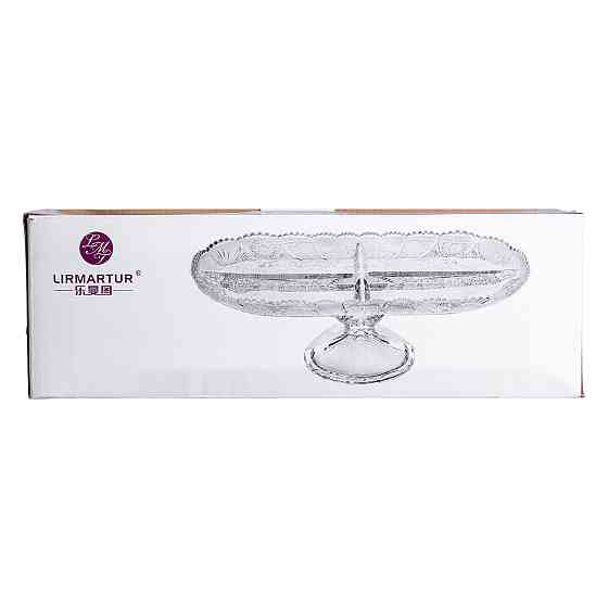 Фруктовниця скляна на ніжці 33.5х15х10.5 см овальна ваза для фруктів HP-YH-84 Коломия