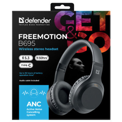Навушники Defender FreeMotion B695 Bluetooth ANC Black (63695) Вінниця - фото 11