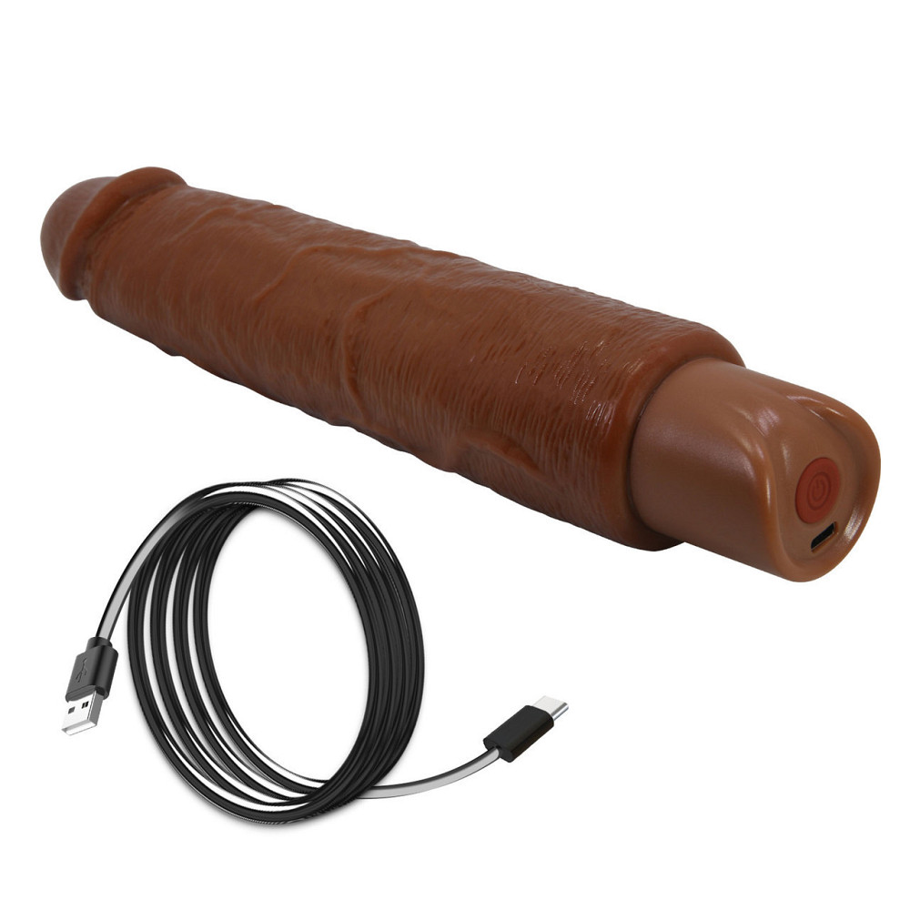 Перезаряжаемый вибратор реалистик Pretty Love - Soren Realistic Vibrating Dildo Brown, BW-500083-1 Sex Aura Киев - изображение 10