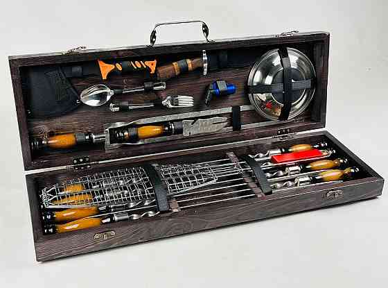 Подарунковий набір шампурів в дерев'яному кейсі для пікніка ПІКНІК MAX HAPPY DAYS Тернопіль