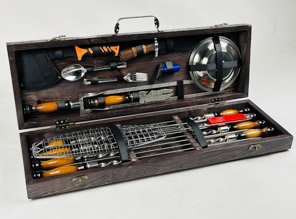 Подарунковий набір шампурів в дерев'яному кейсі для пікніка ПІКНІК MAX HAPPY DAYS Тернопіль - фото 2