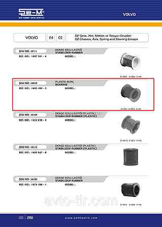 Втулка заднего стабилизатора пластиковая VOLVO 55мм/73ммx95мм  	810262112 1605182 16051823 Луцк