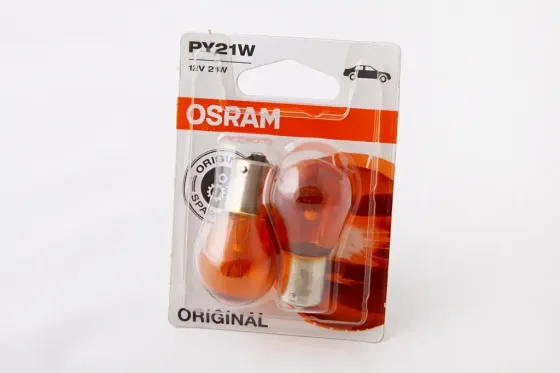 Лампа 12В 21 Вт со смещ. конт. оранж. PY21W Osram (2 шт.) Винница