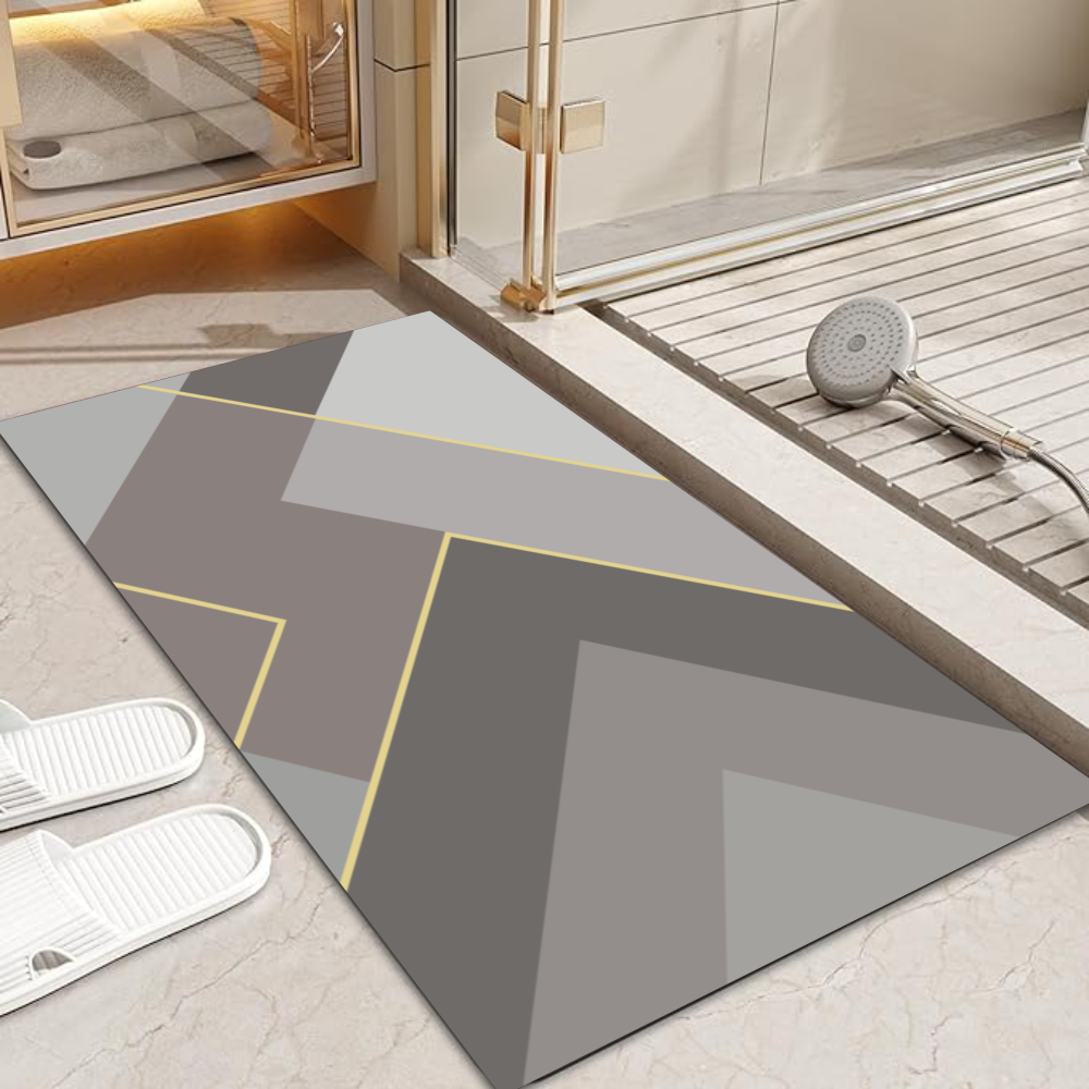 Інноваційний Суперпоглинаючий Діатомітовий Килимок для ванної Aquarius 50х80 см Кава/Сірий Буча - фото 1