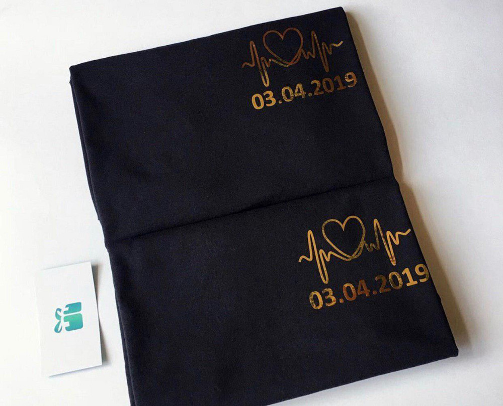 Черные Парные футболки для парня и девушки - с Вашими датами ! Черновцы - изображение 1