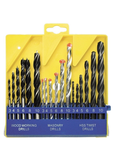 Набір свердел по бетону, металу, дереву 3-4-5-6-8-10 мм, 18 шт. пласт. бокс, цилин. хвіст. SPARTA Полтава - фото 1