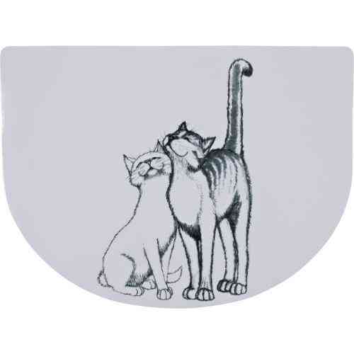 Коврик Trixie Pussy Cats под миски для кошек, пластиковый, 40х30 см (белый) Винница