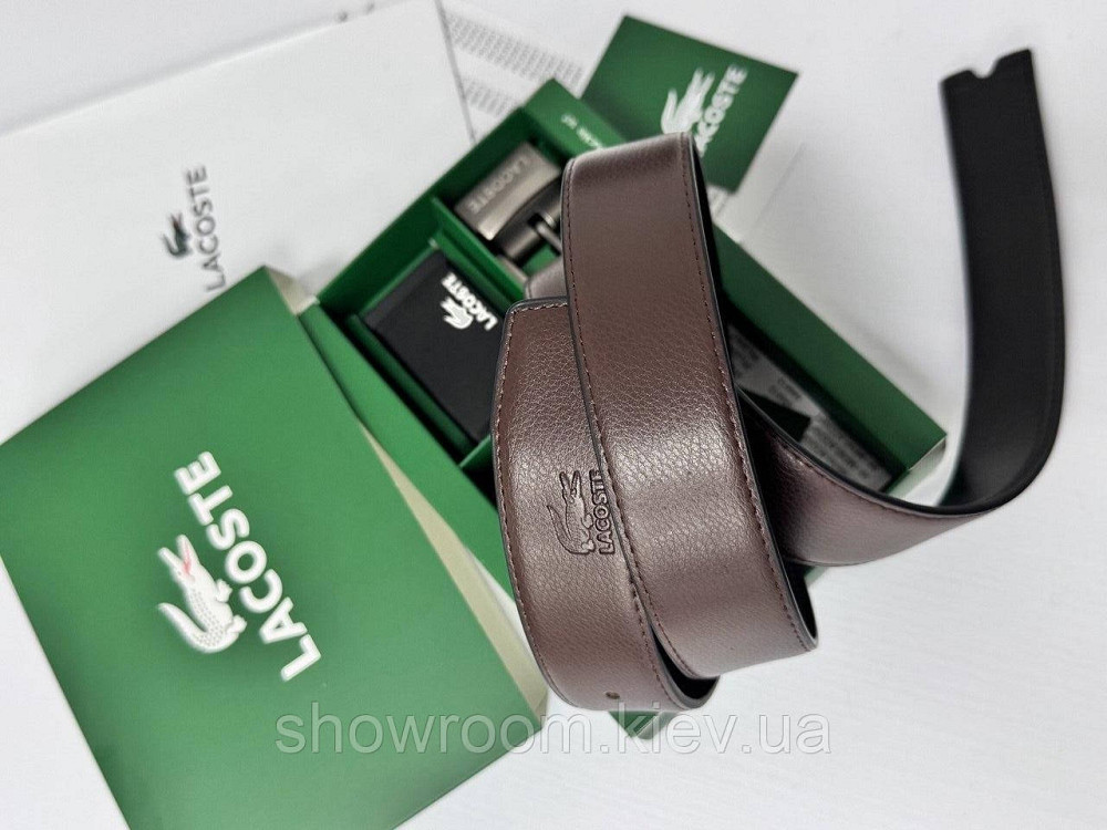 Чоловічий набір, ремінь із двома пряжками Lacoste (988-1) Київ - фото 7
