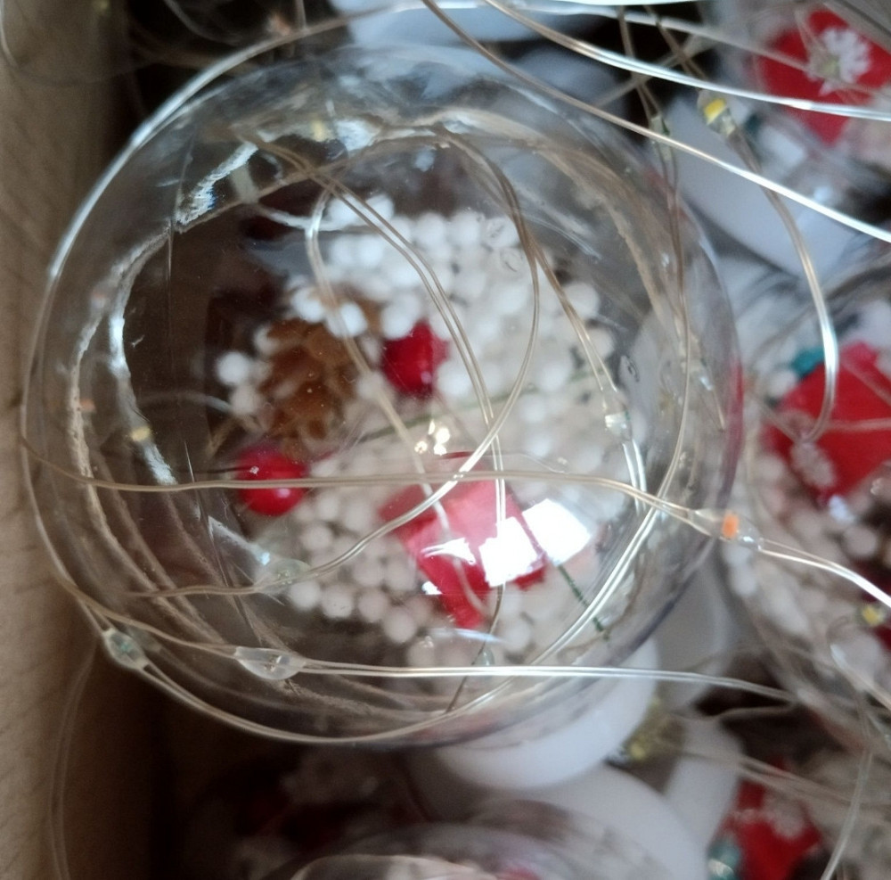 Светодиодная гирлянда бахрома с шарами Xmas Copper Curtain ball lamp ПОДАРОК 3*1,5м Теплый белый Киев - изображение 4