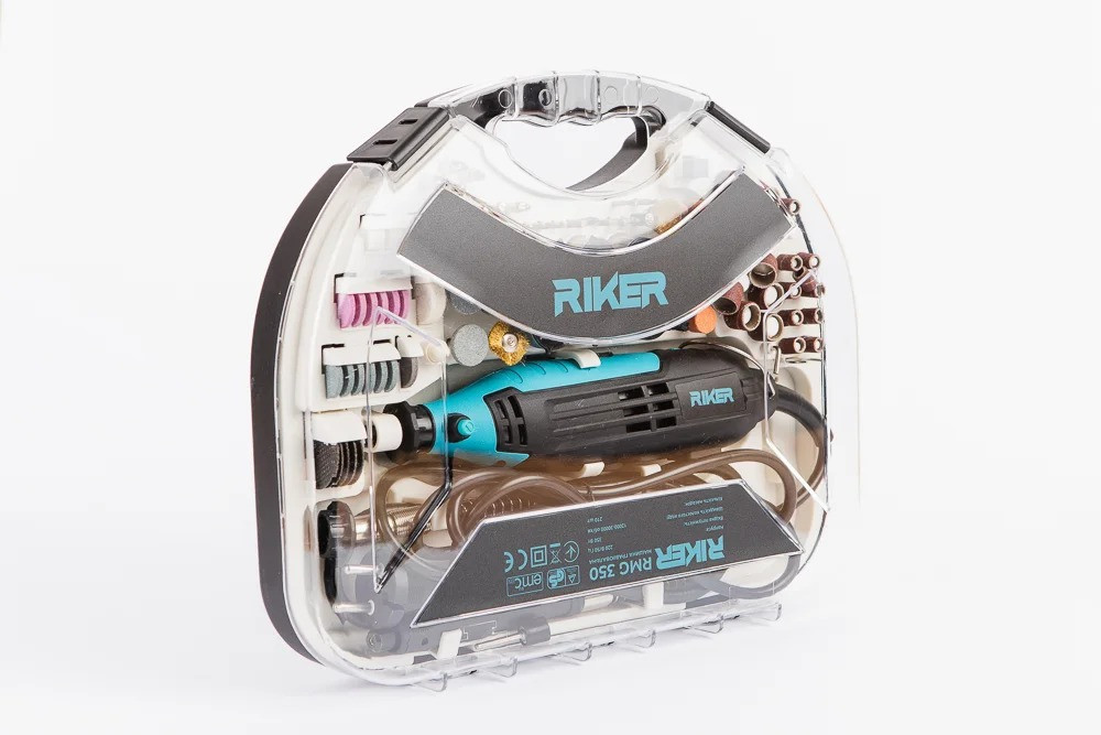 Гравер RIKER RMG 350 350 Вт, 12000–30000 об/хв, 210 насадок, гнучкий вал, кейс Київ - фото 2