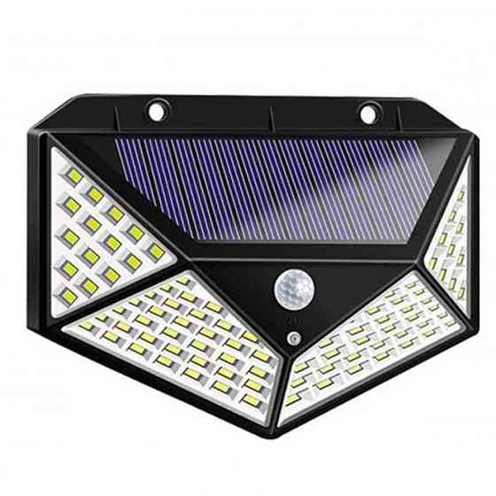 Вуличний ліхтар на сонячній батареї 100LED, BK-100 / Зовнішній LED світильник / Настінний світлодіодний ліхтар Київ