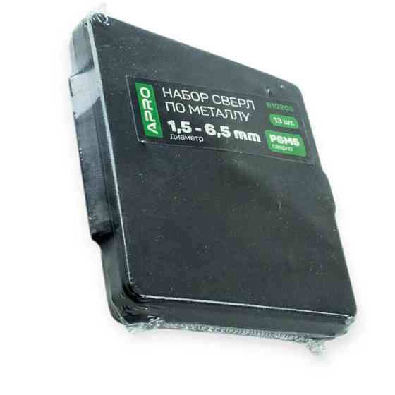 Набір свердл по металу Р6М5 13шт (1,5-6,5 мм) пласт. футляр Мукачево