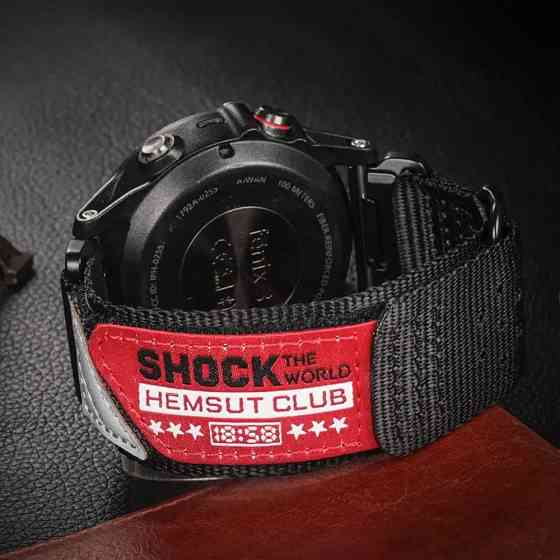 Ремешок для часов Hemsut HGA142 Shock the world Garmin Black 22 mm SBR Киев