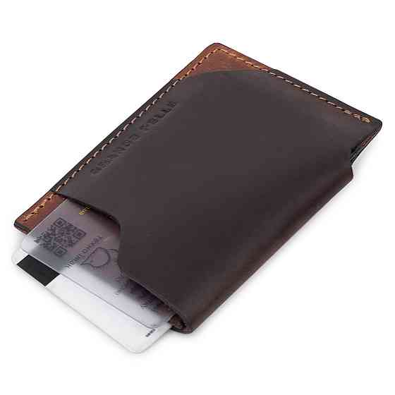 Кожаный необычный картхолдер GRANDE PELLE 11534 Коричневый Киев