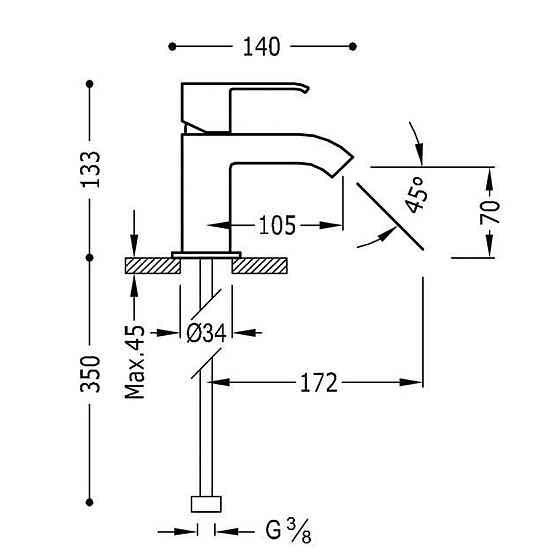 Змішувач для умивальника TRES CUADRO 10610302 (000004866) Київ