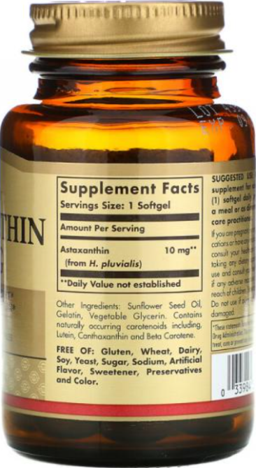 Астаксантин Solgar Astaxanthin 10 mg 30 softgels Киев - изображение 2