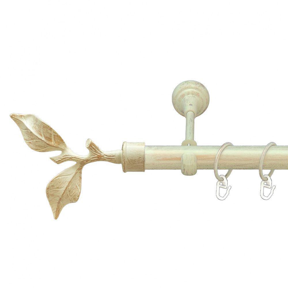 Карниз Orvit Листок Троянди металевий дворядний ретро рифлена труба кільце металеве Біле Золото 25\19 мм 300 Львов - изображение 1