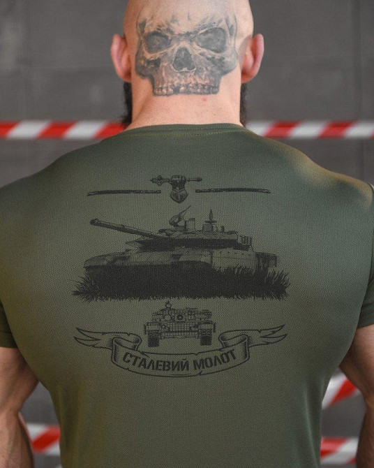 Тактична футболка потоотводная SABUR танкіст олива НП5190 Одеса - фото 4