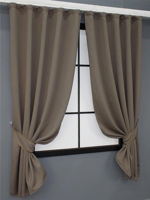 Комплект штор коротких VR-Textil Bagema Rvs № 1289ш Какао 130х170 см 2 шт (35-0024) Київ - фото 2
