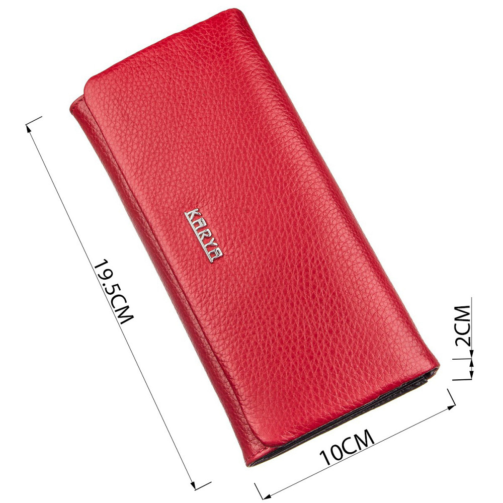 Гаманець жіночий комбінований шкіряний KARYA 17396 Червоний Київ - фото 3