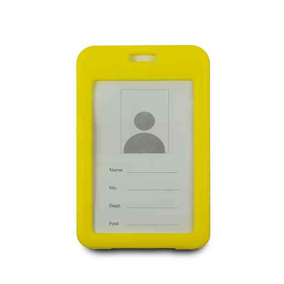 Бейдж на шнурку, вертикальний, колір жовтий – ATIS, 111 x 69 x 5 мм Киев