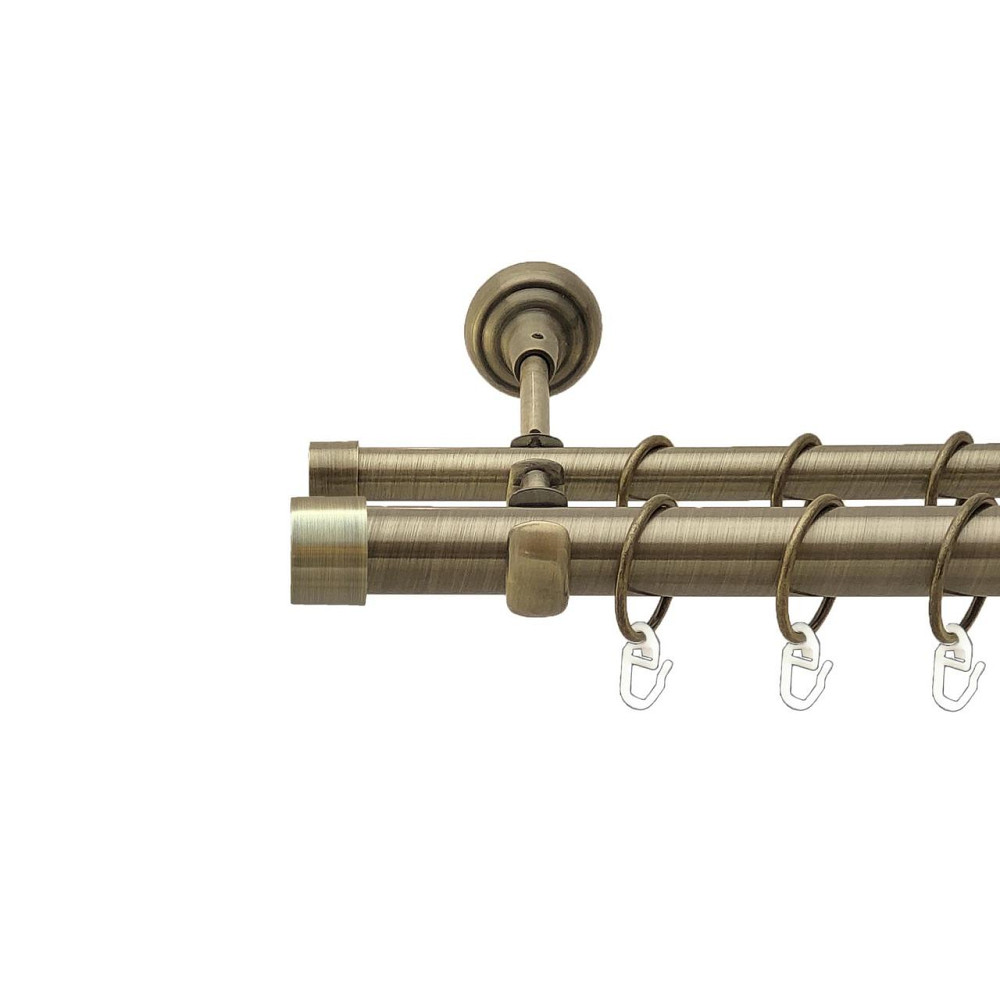 Карниз Orvit Заглушка металевий дворядний відкритий гладка труба кільце металеве Антик 25\16 мм 200 см (00-00025597) Львів - фото 1