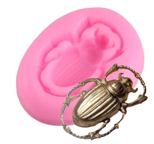 Молд силиконовый Жук 38 на 48 мм розовый Киев - изображение 1