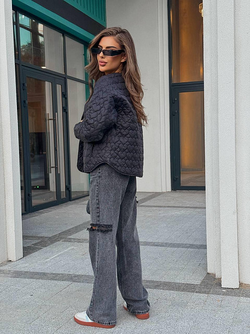 Жіноча повсякденна куртка з сердечками на кнопках плащівка Лаке на силіконі Одеса - фото 10