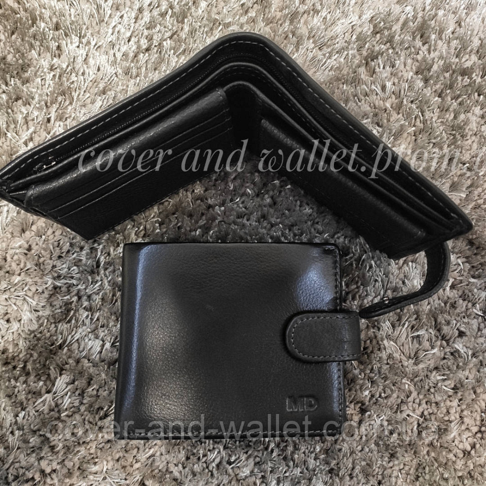 Мужское кожаное портмоне с монетницей на застежке MD 22-208A Киев - изображение 3
