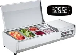 Сервер Chłodzona stacja na przyprawy do blatu roboczego - przygotowawcza z 2 patelniami 1/3 i 4 1/6 Korpus ze stali nierdzewnej Київ - фото 1