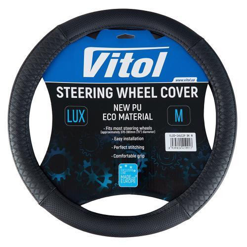 Чохол на кермо VLOD-24UC29 BK M чорний з BO Харків - фото 6