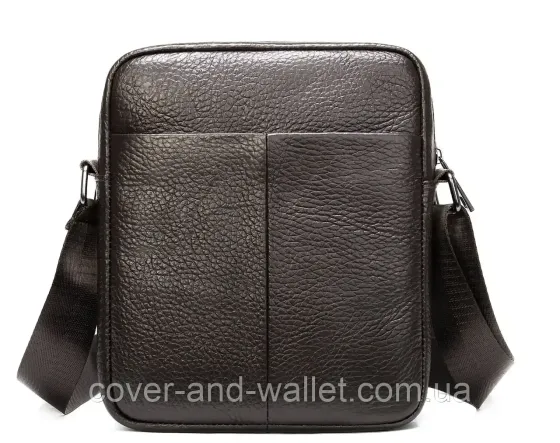 Компактная мужская сумка на плечо из натуральной кожи VIntage Черный Киев