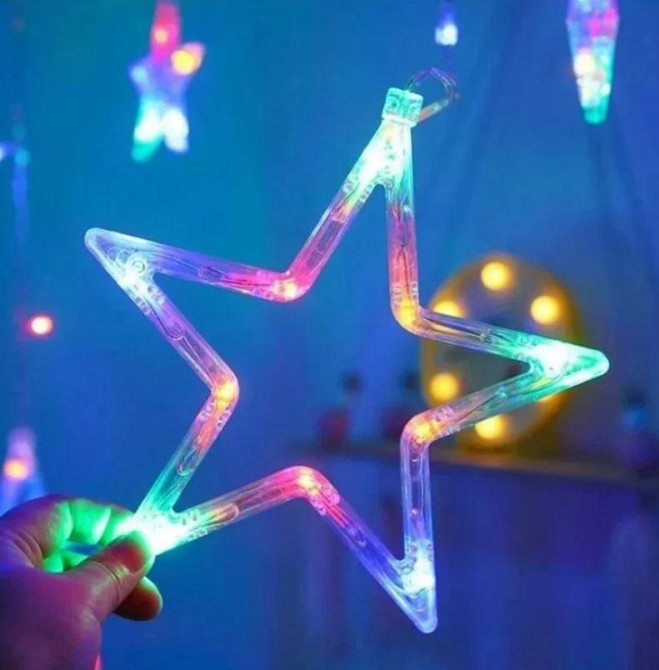 Гірлянда-штора STAR CURTAIN MULTI 7753 Зірки, багатобарвна Вінниця - фото 6