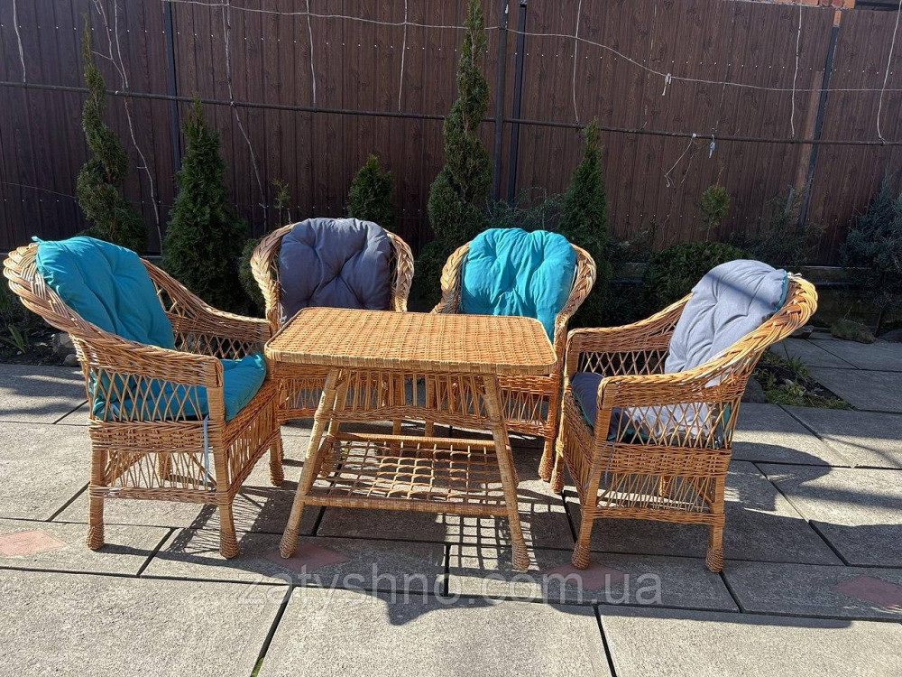 Мебель плетеная с голубыми накидами Киев - изображение 3