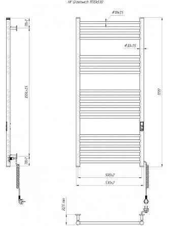 Электрический полотенцесушитель HF Greenwich 1170х530 TR K белый мат Киев