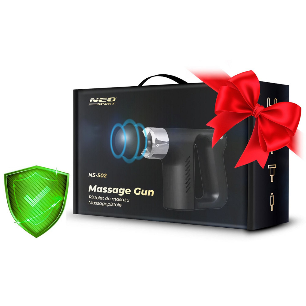 Массажный пистолет многофункциональный + 5 насадок NS-502 Neo-Sport черный Киев - изображение 8