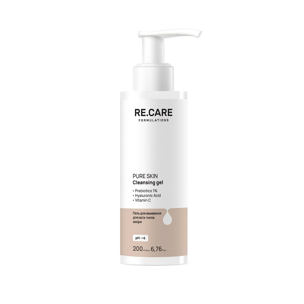 Гель для вмивання для всіх типів шкіри Pure Skin Cleansing Gel RE.CARE 200 мл Київ - фото 1