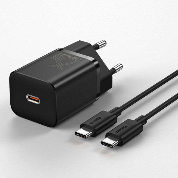 Зарядний пристрій 1xUSB 25W (USB-C) + Cable Type-C Чорний Baseus (TZCCSUP-L01) Київ - фото 9