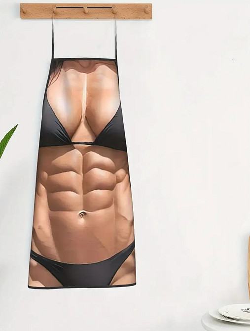 Фартух з приколом для жінок дівчина з торсом 80 на 60 см різнобарвний Київ - фото 2