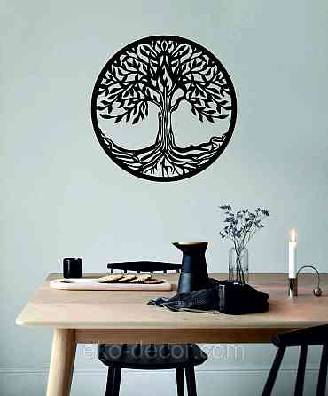 Декоративное настенное 3D Панно «Дерево в кругу» Декор на стену с объемом Киев