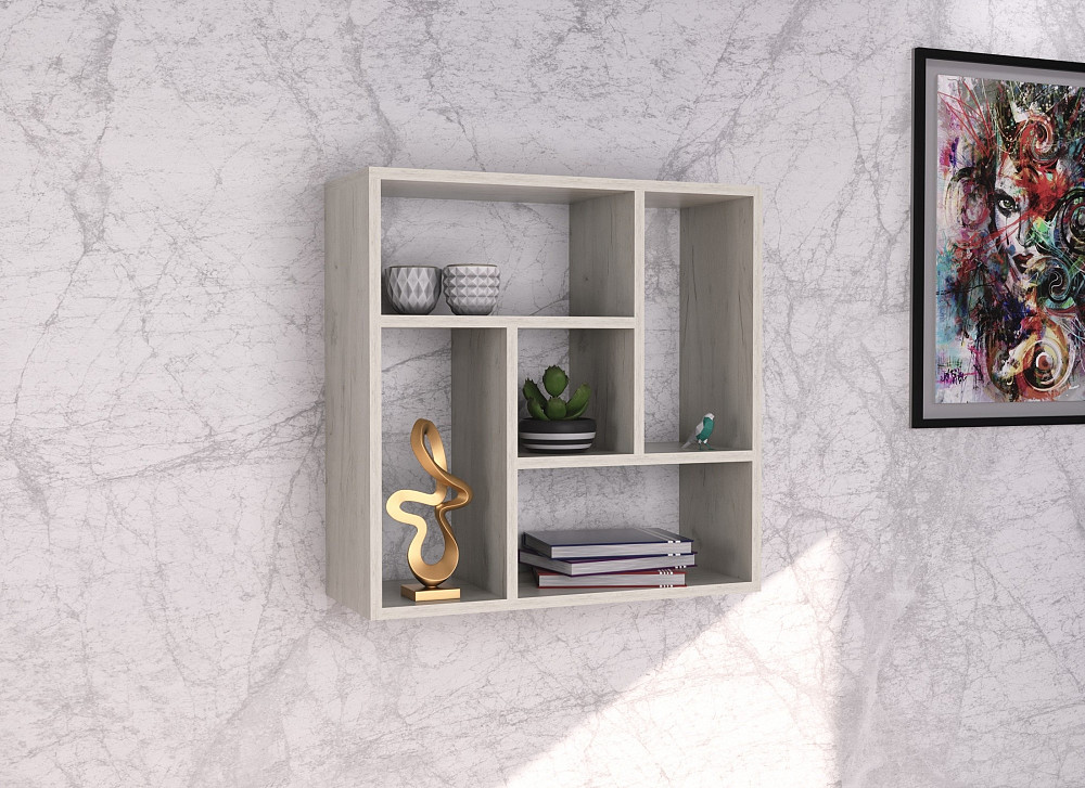 Полиця навісна П-3, Дуб Крафт Білий, 610/230/610 Львів - фото 3