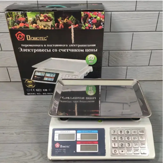 Весы торговые DOMOTEC MS-CK982S MB 50кг 2171 Киев