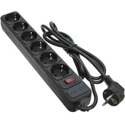 Сетевой фильтр питания Patron 1.8 m3*1mm2 (SP-1062) 6 розеток BLACK (EXT-PN-SP-1062) Винница