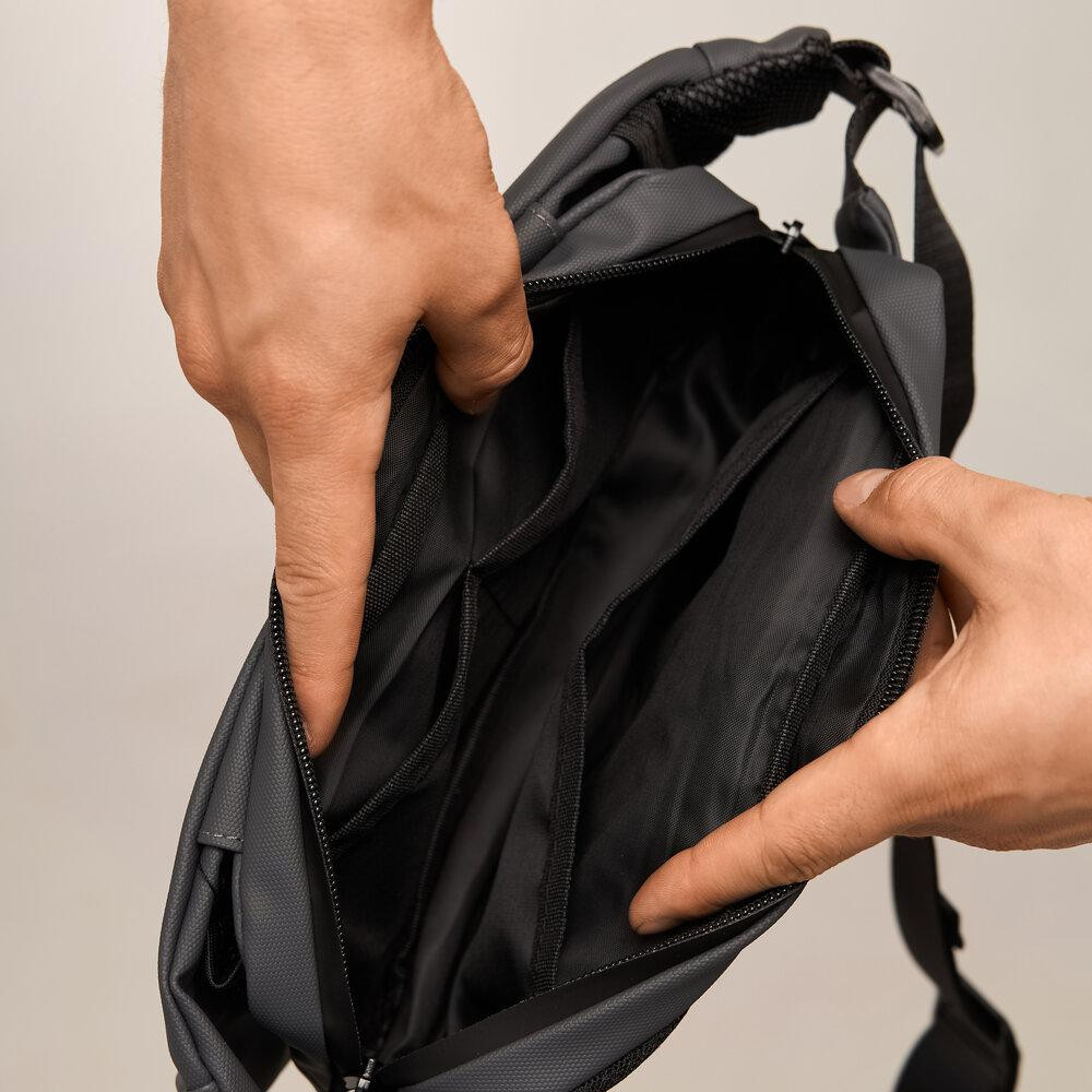 Мужская бананка нейлоновая сумка серая Pobedov Just Киев - изображение 6