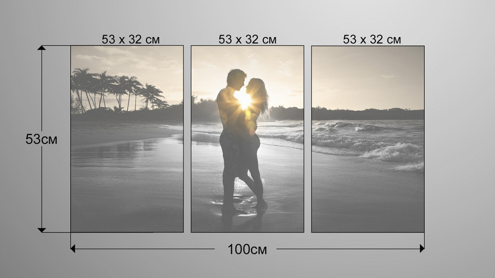 Модульная картина Пара на пляже Аrt-231_3А Киев - изображение 3