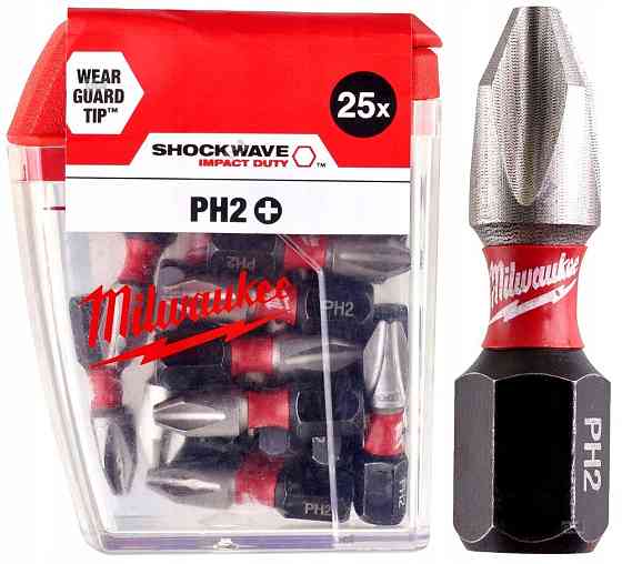 Біта SHOCKWAVE MILWAUKEE, PH2, 25мм, (25шт) Одеса